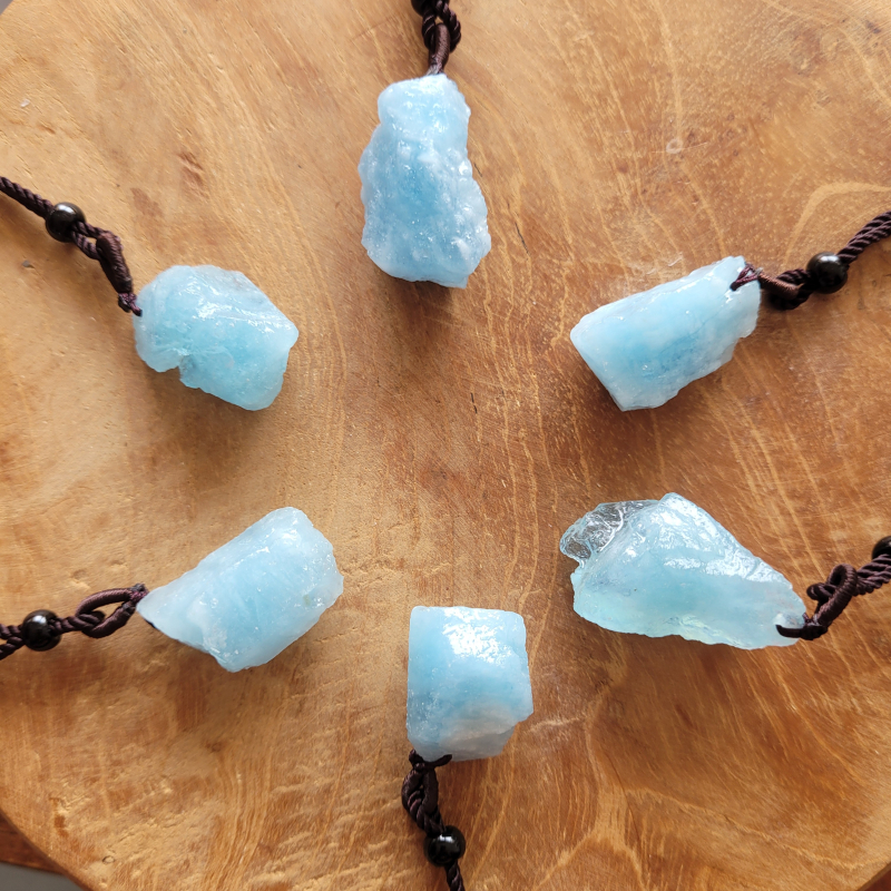 Ruwe aquamarijnketting